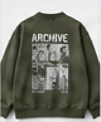 ARCHIVE CREW — back view, photographed flat