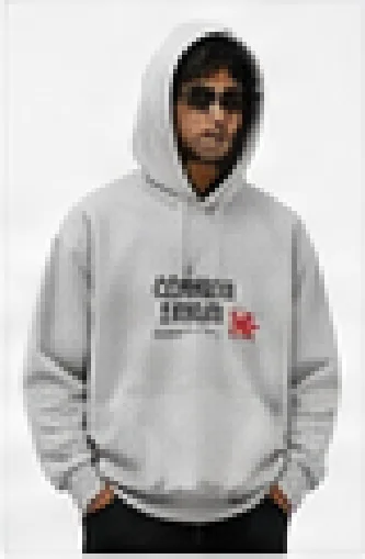 ERROR HOODIE — worn on model, front