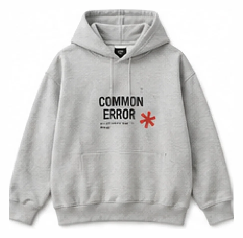 ERROR HOODIE — front view, photographed flat