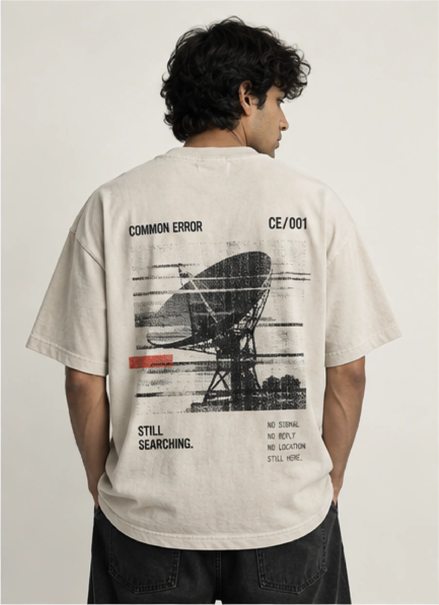 LOST SIGNAL TEE — worn on model, back