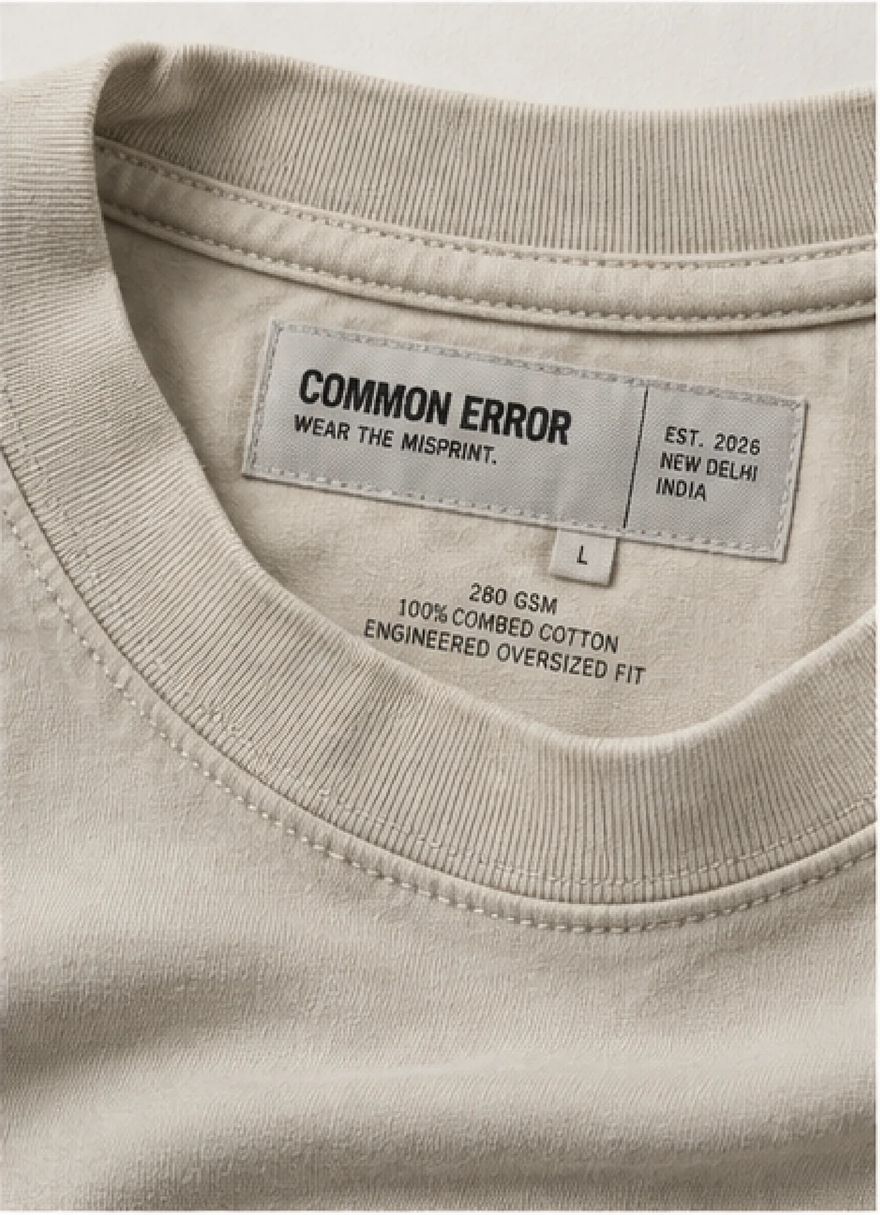 LOST SIGNAL TEE — neck label close-up