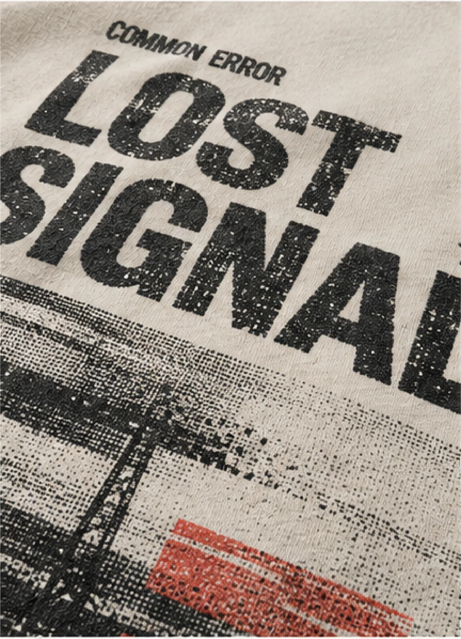LOST SIGNAL TEE — print close-up