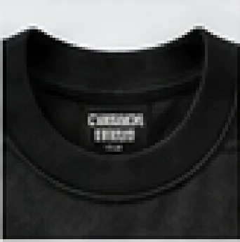 PUBLIC RECORD TEE — neck label close-up